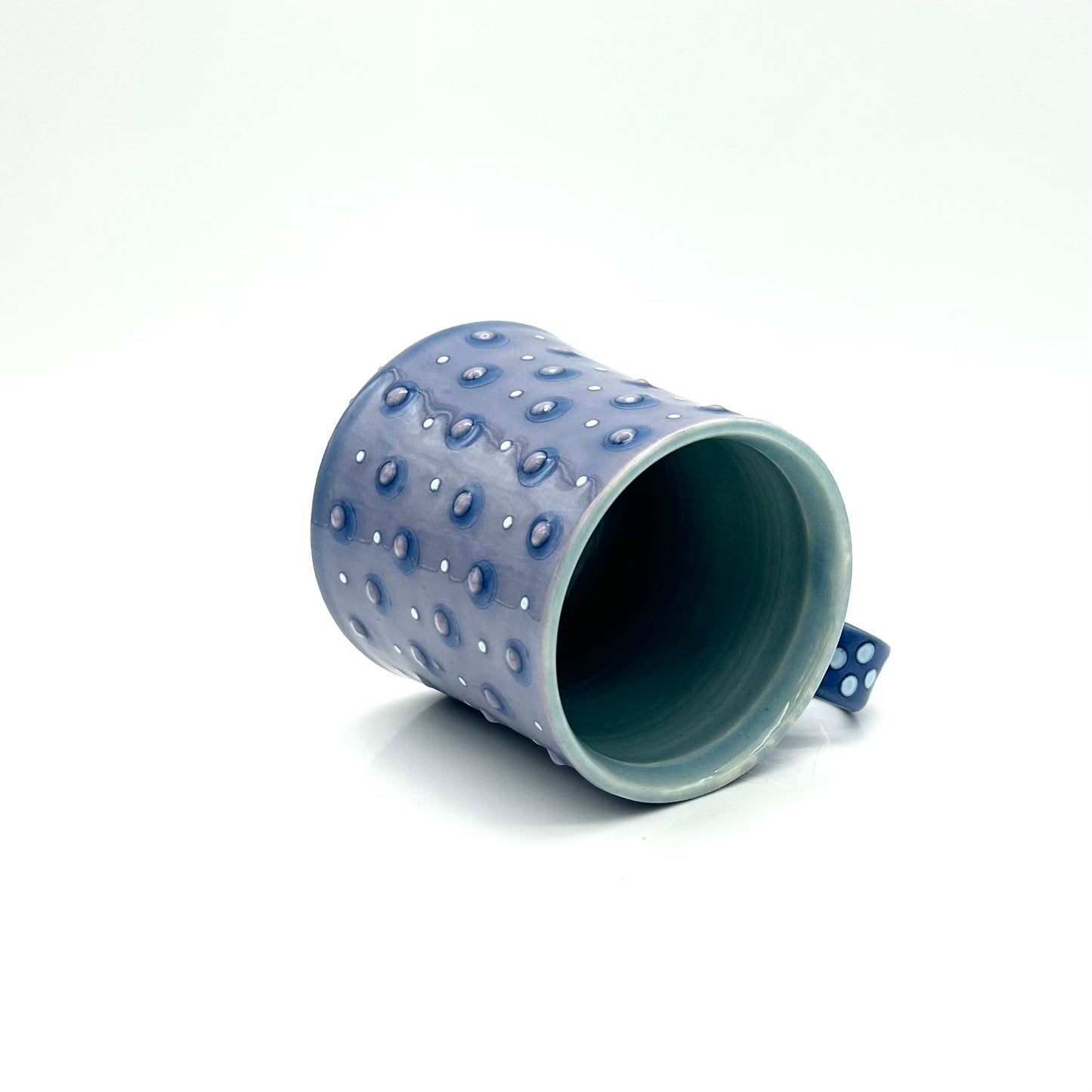 Flower Polka Dot Straight Mug / Sapphire & Lavender