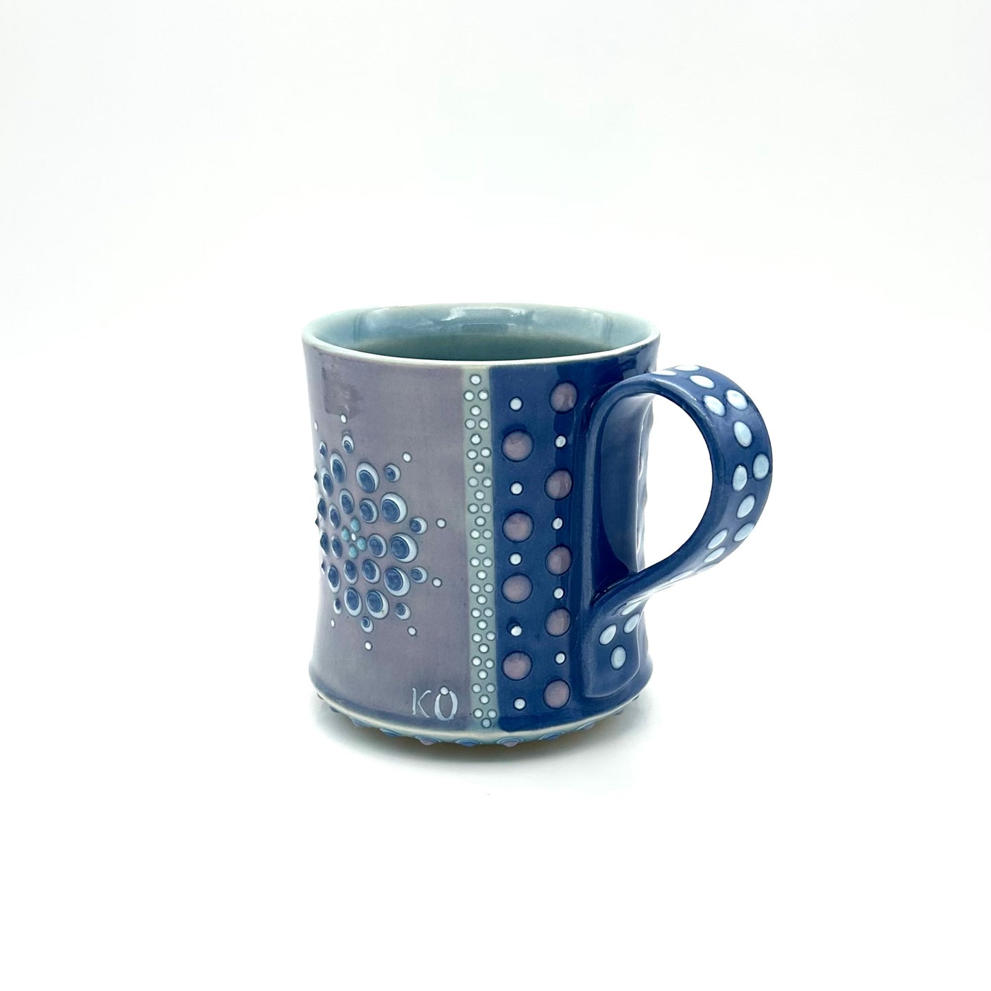 Mandala Polka Dot Straight Mug / Sapphire & Lavender
