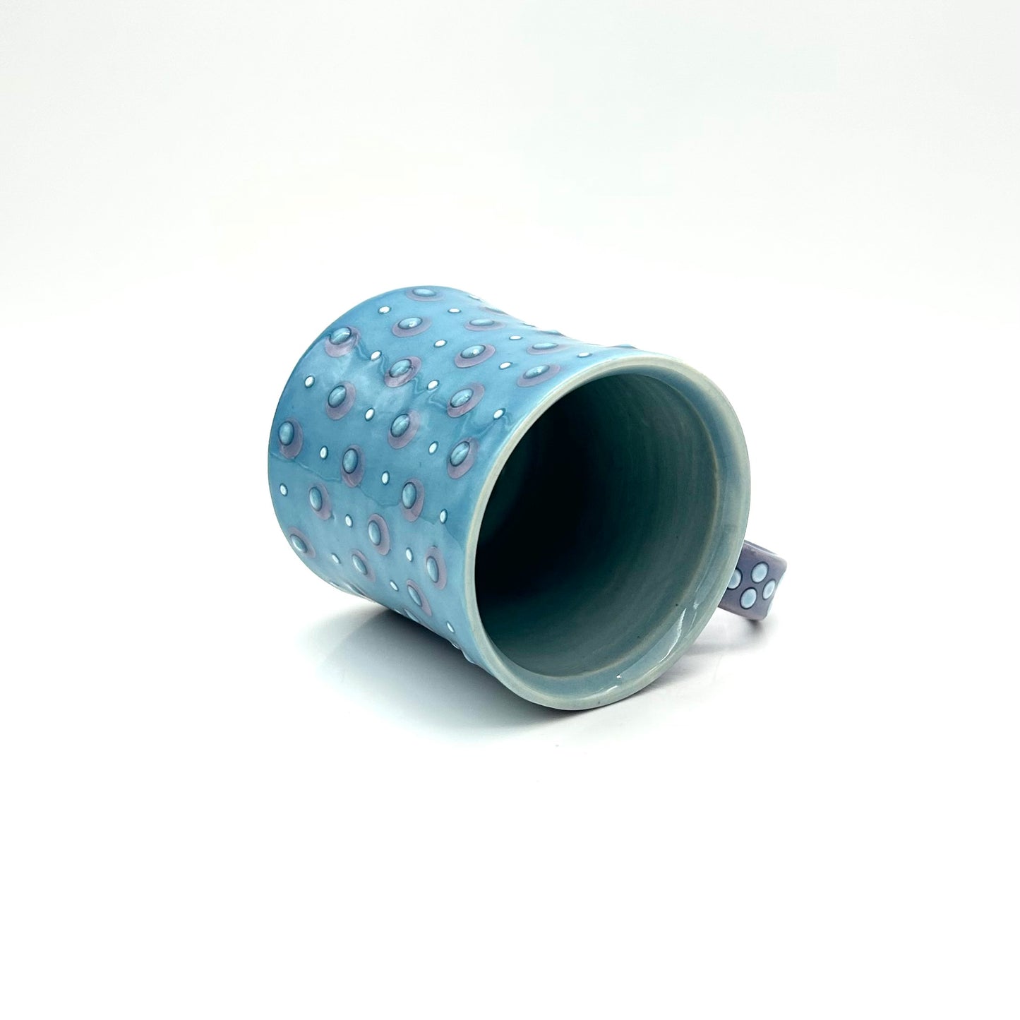 Flower Polka Dot Straight Mug / Lavender & Turquoise