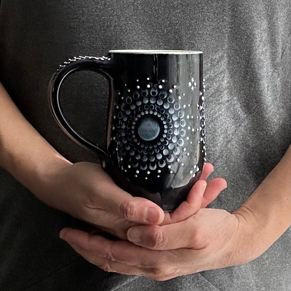 Tankard Solid Black Mandala