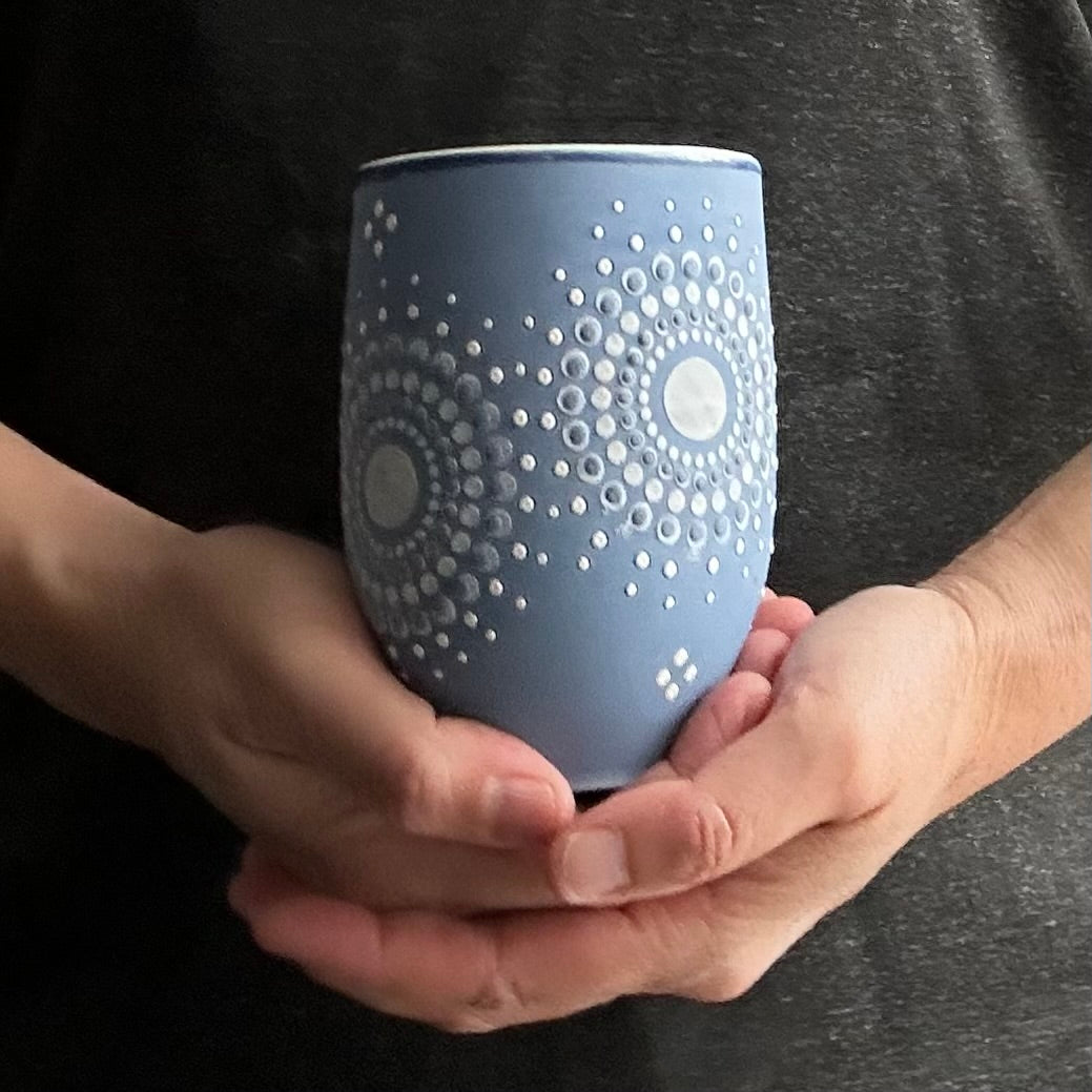 Wine Cup Blue Mandala