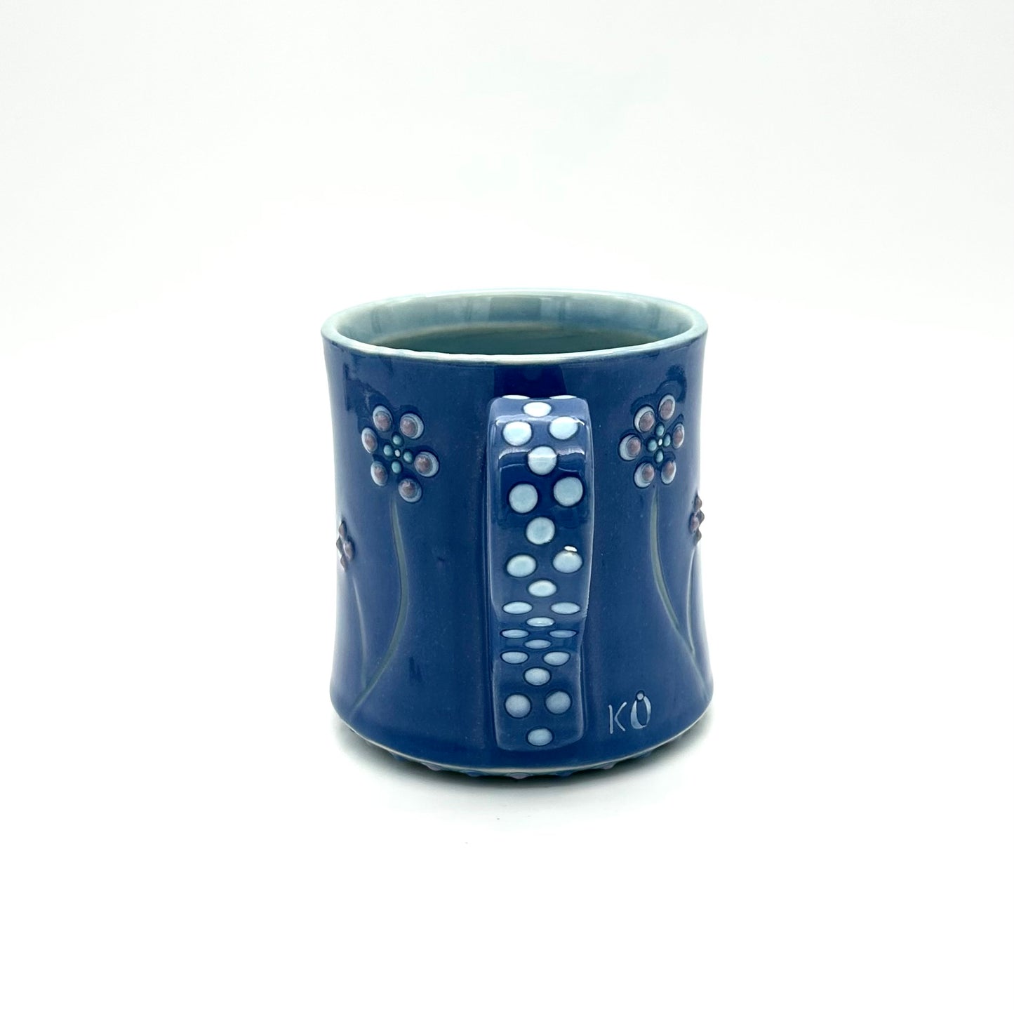 Flower Polka Dot Straight Mug / Sapphire & Lavender