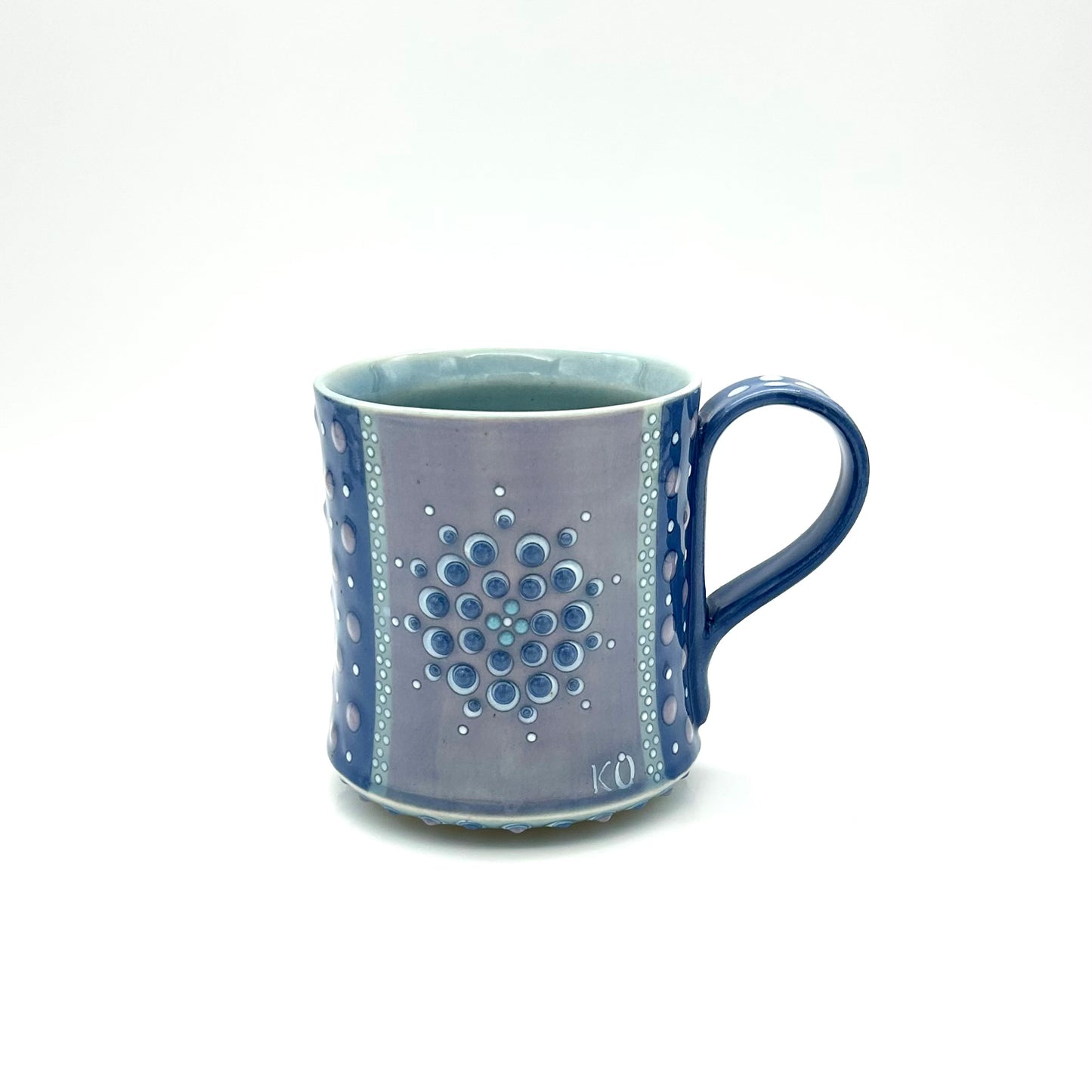 Mandala Polka Dot Straight Mug / Sapphire & Lavender