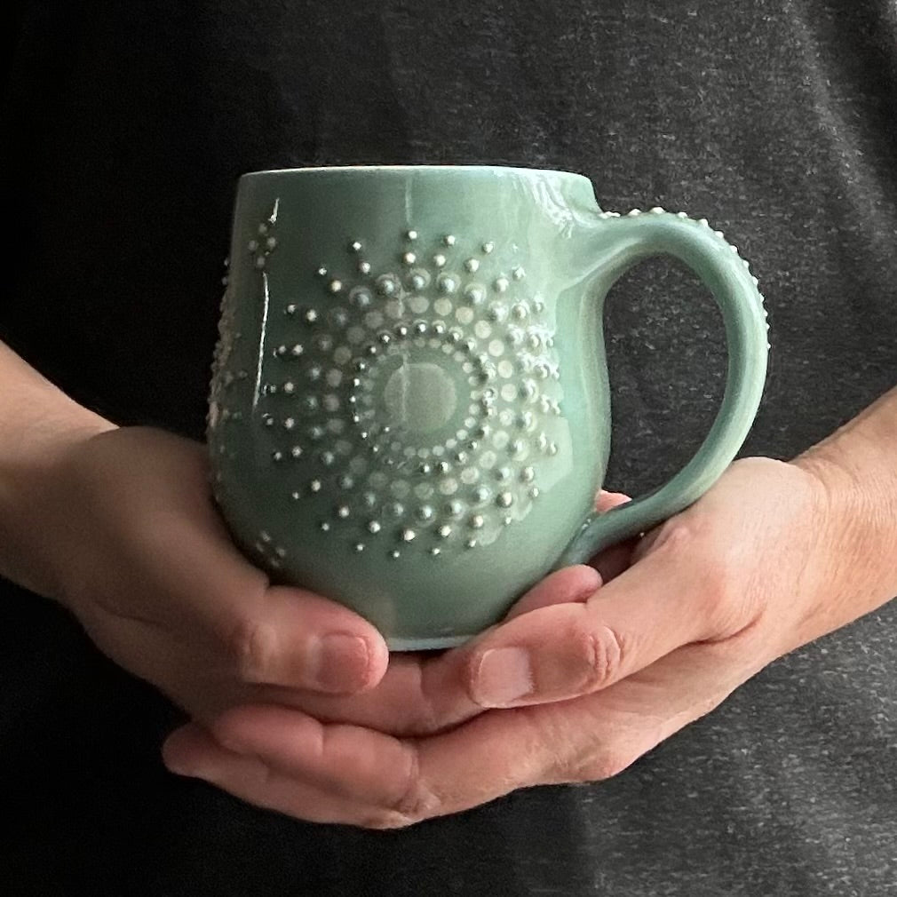 Mug Solid Green Mandala