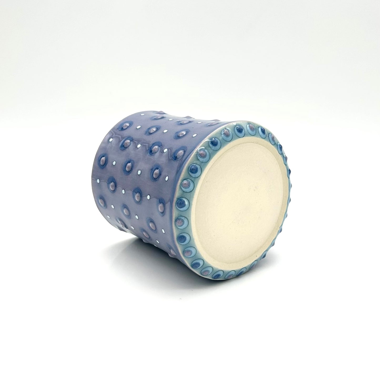 Flower Polka Dot Straight Mug / Sapphire & Lavender