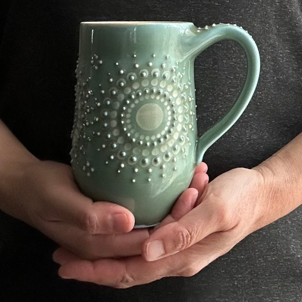 Tankard Solid Green Mandala