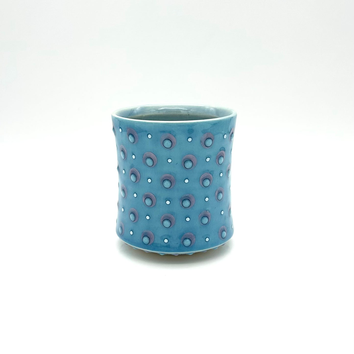 Flower Polka Dot Straight Mug / Lavender & Turquoise
