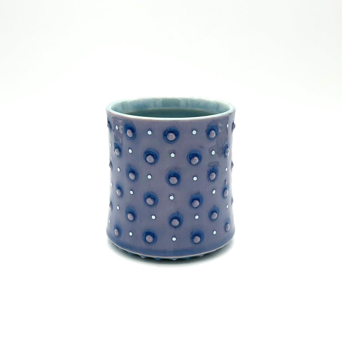 Flower Polka Dot Straight Mug / Sapphire & Lavender