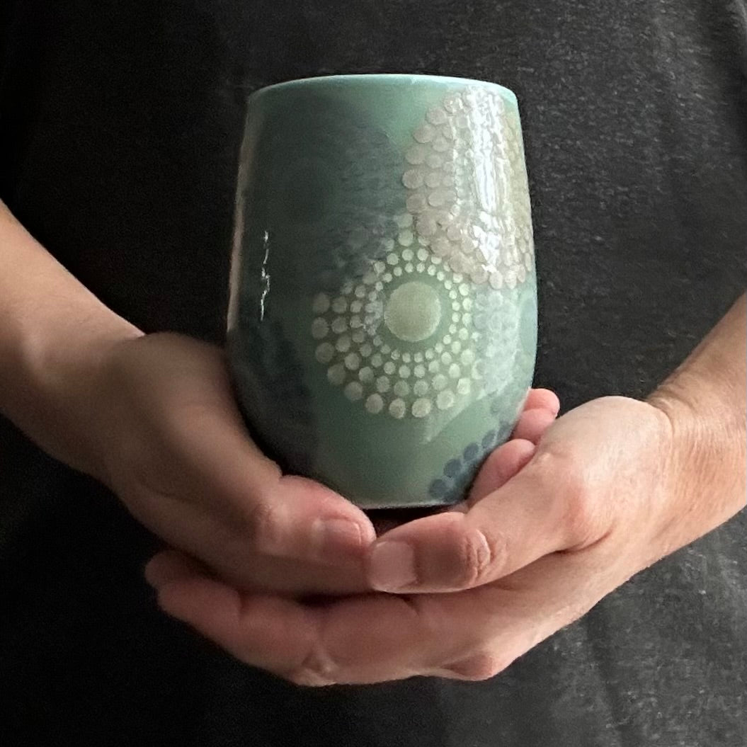 Wine cup Multi Mandala Green cup 1