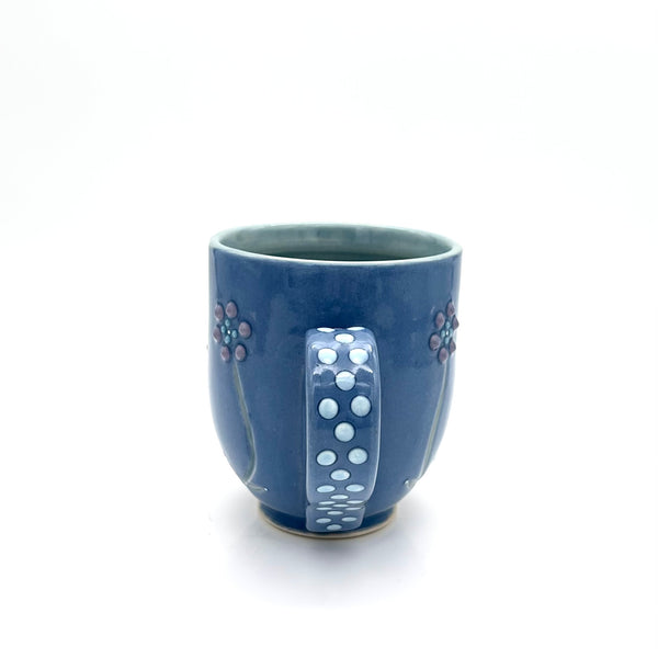 Flower & Polka Dot Mug “Delphinium & Lavender”