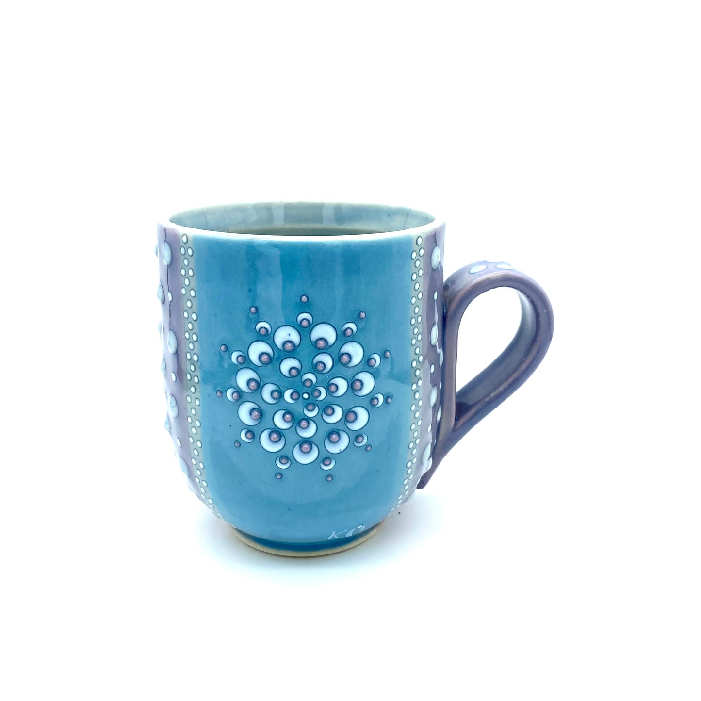 Mandala & Polka Dot Mug Lavender & Turquoise
