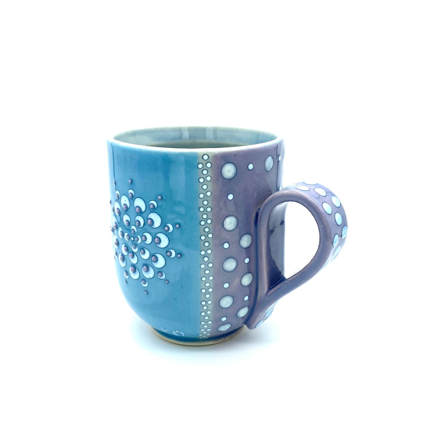 Mandala & Polka Dot Mug Lavender & Turquoise