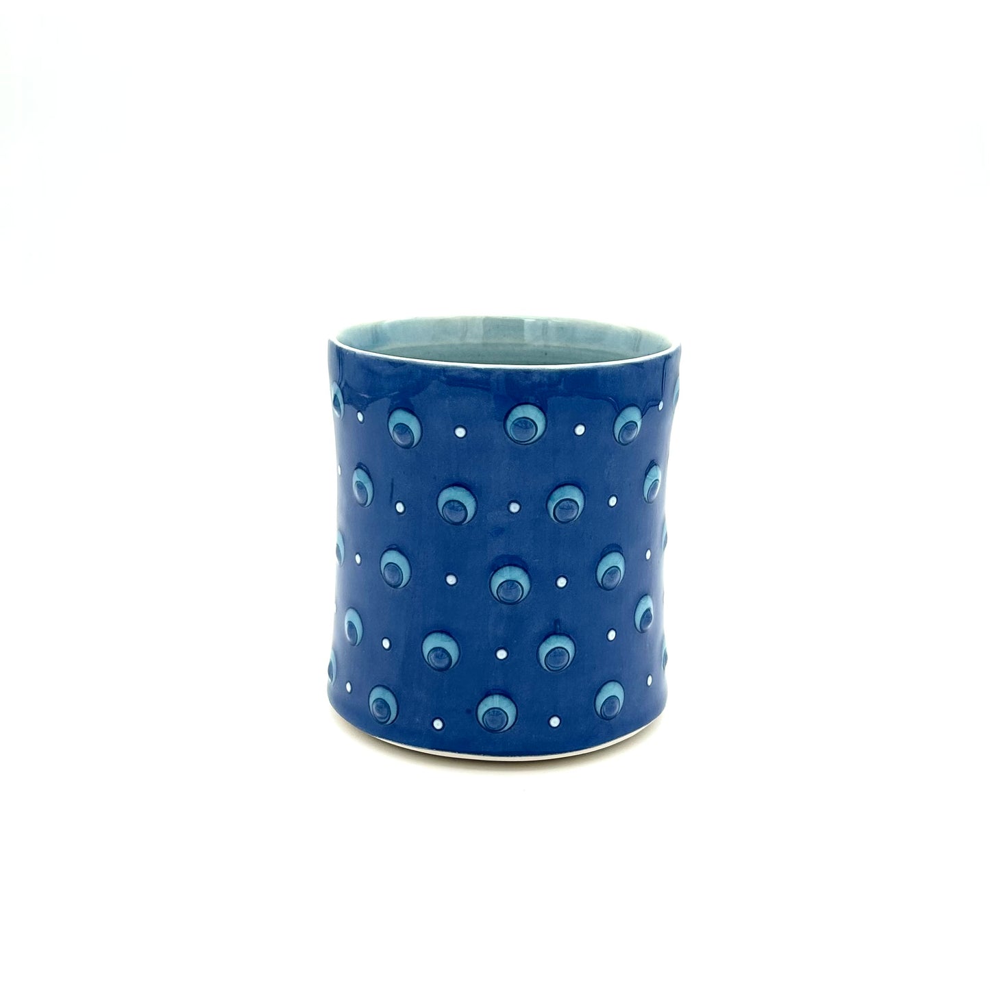 Flower Polka Dot Turquoise & Sapphire Mug