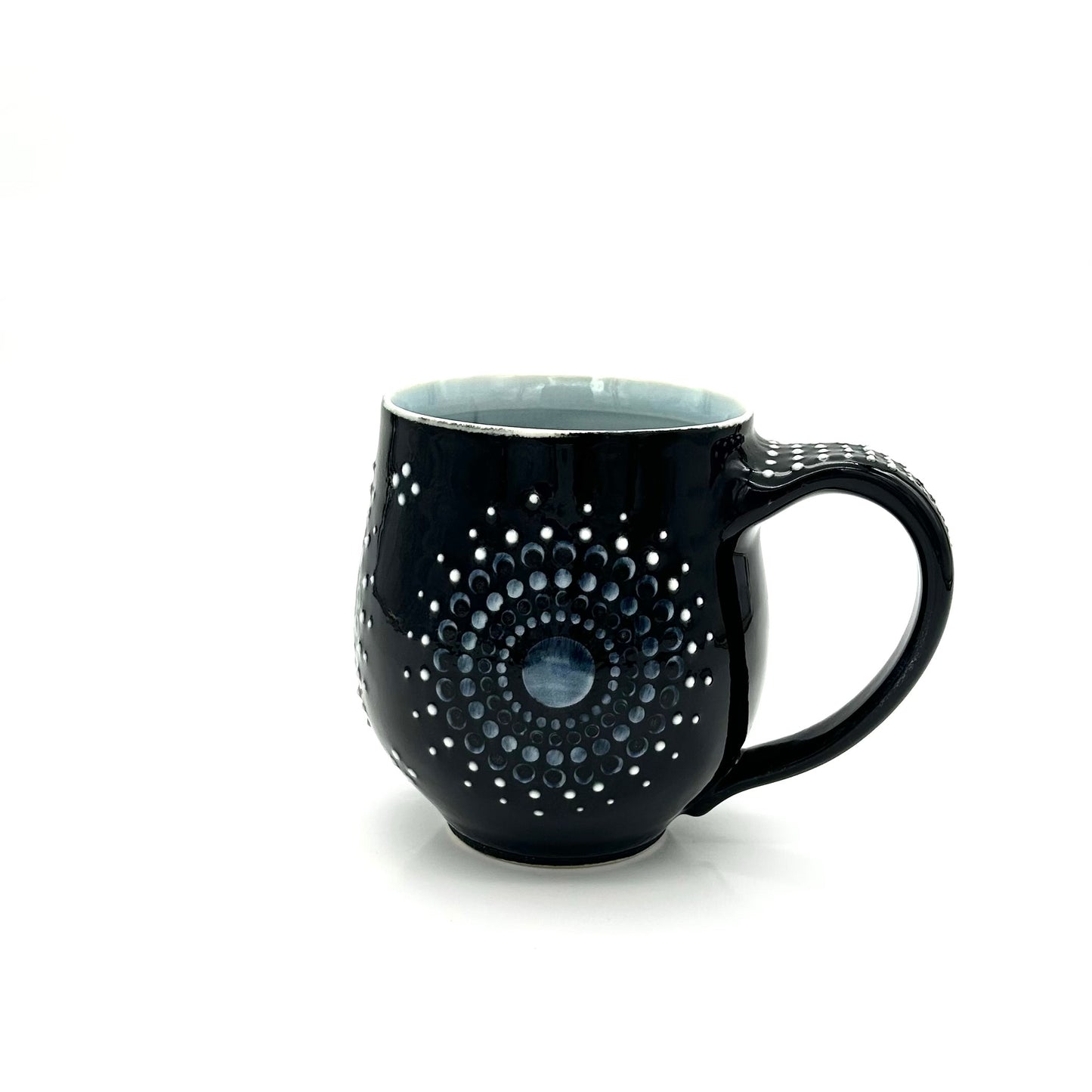 Mug 1 Solid Black Mandala