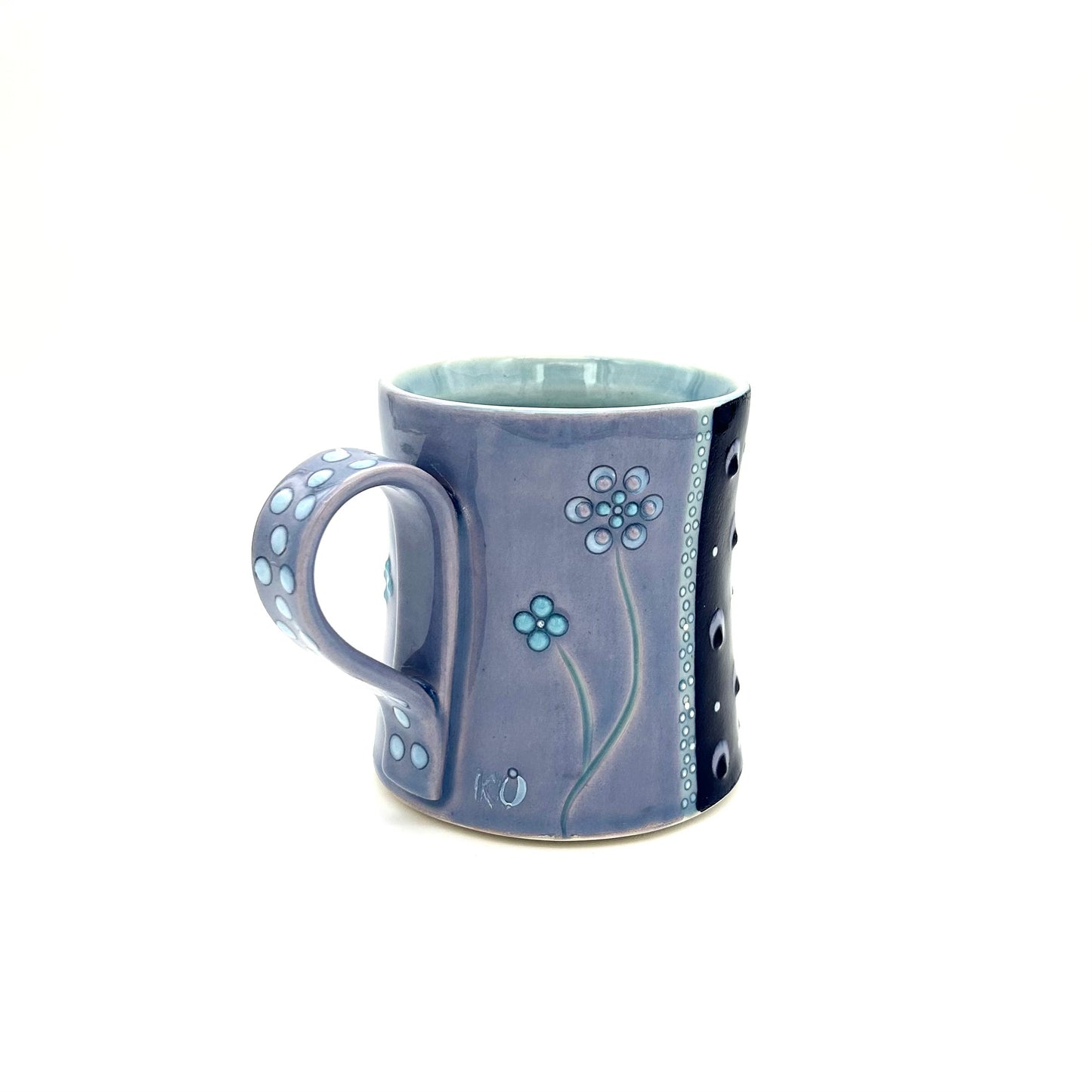 Flower Polka Dot Lavender & Mazarine Mug