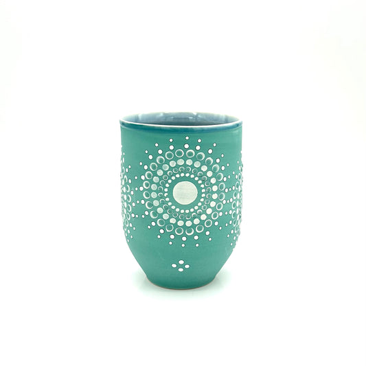 Wine Cup Green Mandala