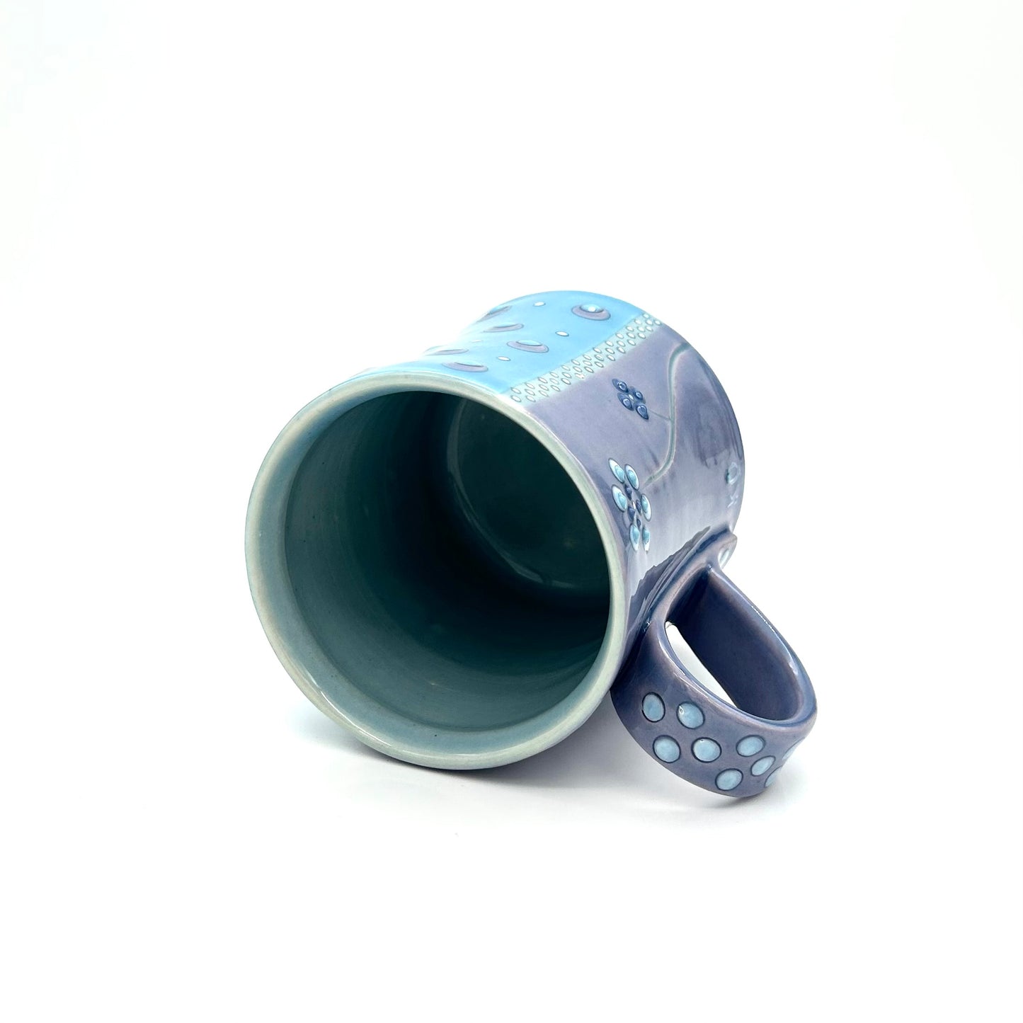 Flower Polka Dot Lavender & Turquoise Mug