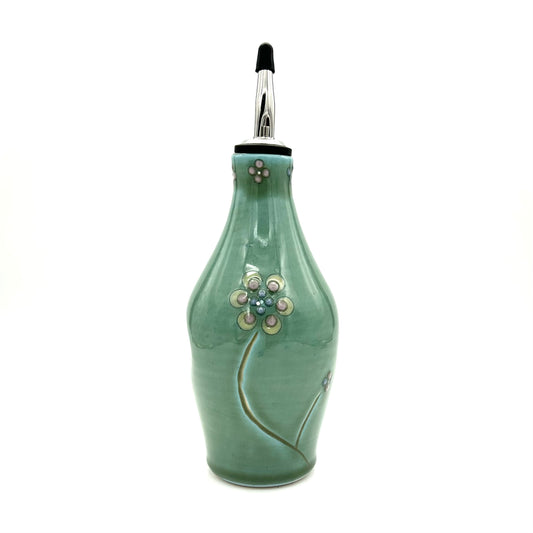 Oil Bottle Flower Green