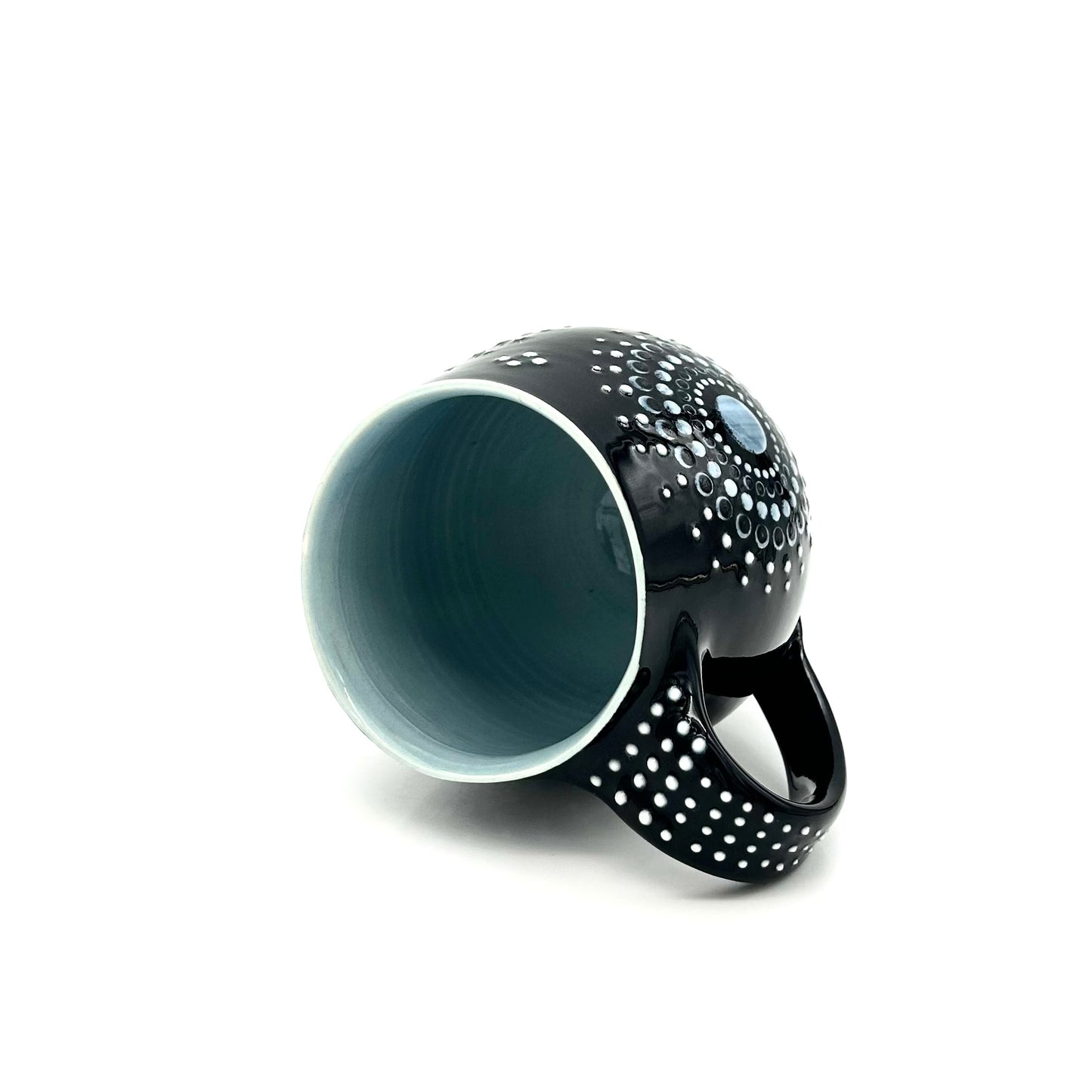 Mug 2 Solid Black Mandala