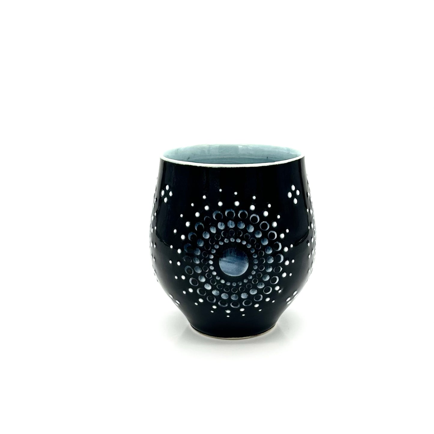 Mug 2 Solid Black Mandala