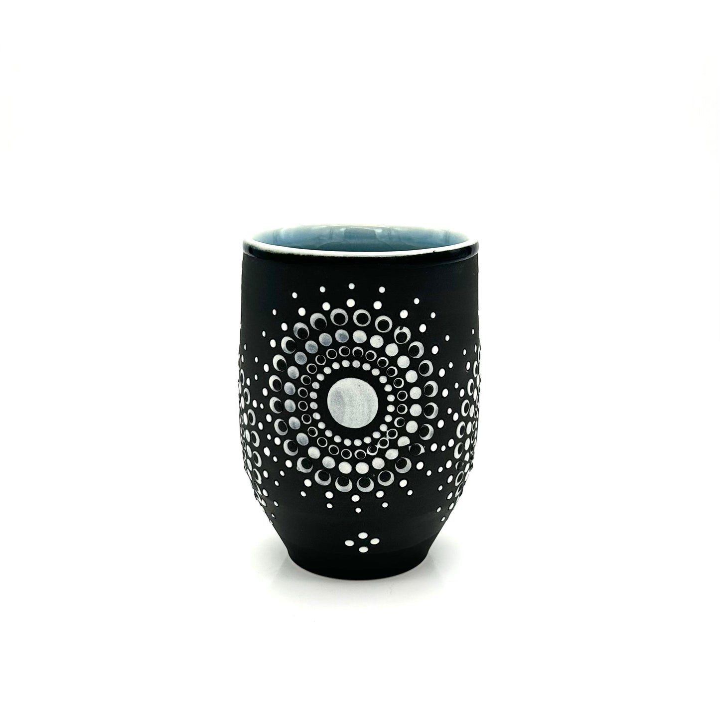 Wine Cup Black Mandala