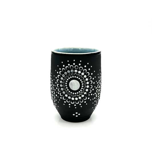 Wine Cup Black Mandala