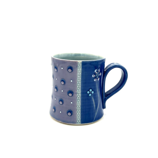 Flower Polka Dot Lavender & Sapphire Mug