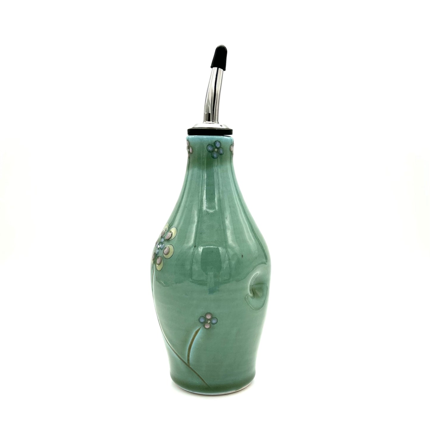 Oil Bottle Flower Green