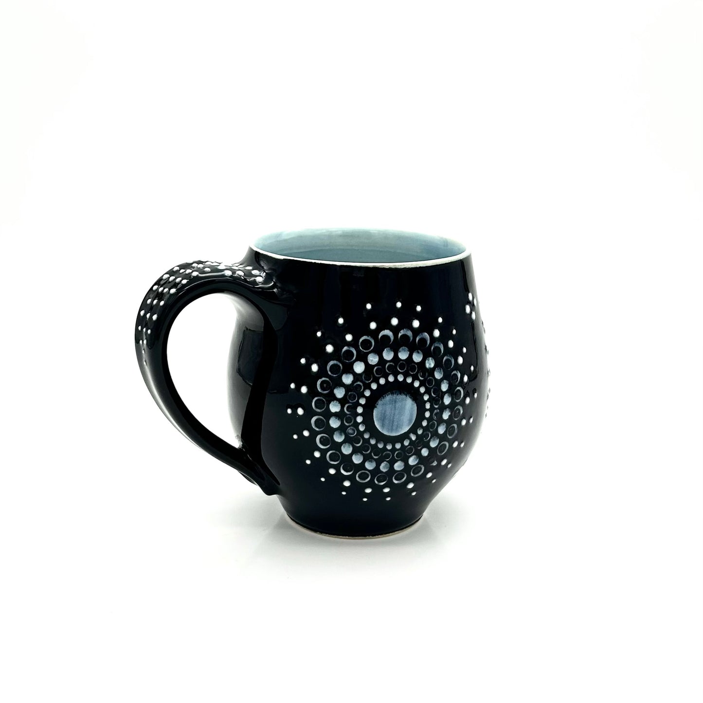 Mug 2 Solid Black Mandala