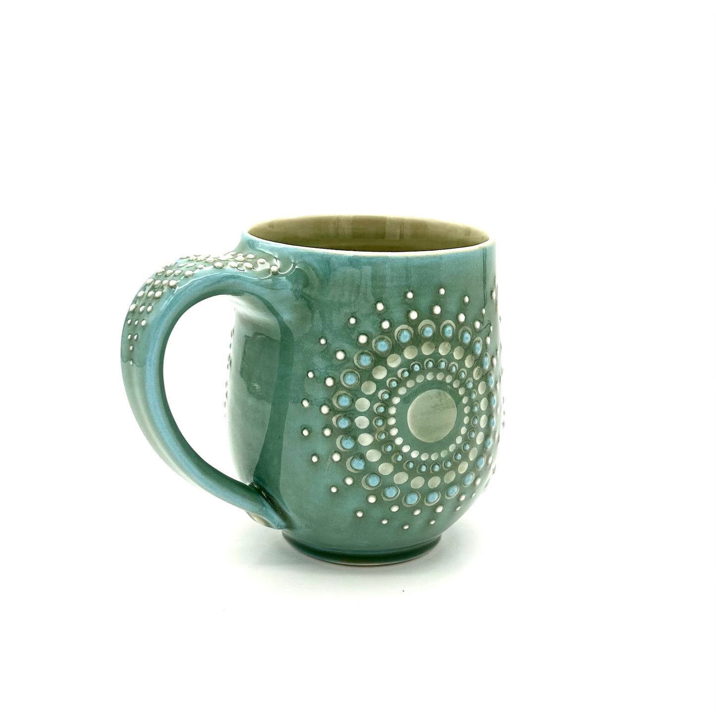 Mug Solid Green Mandala