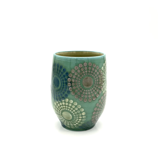 Layered Mandala Green Wine Cup # 1
