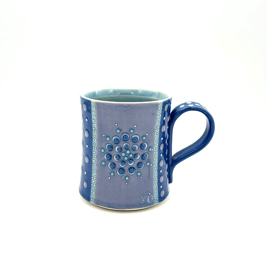 Mandala Polka Dot Sapphire and Lavender Mug