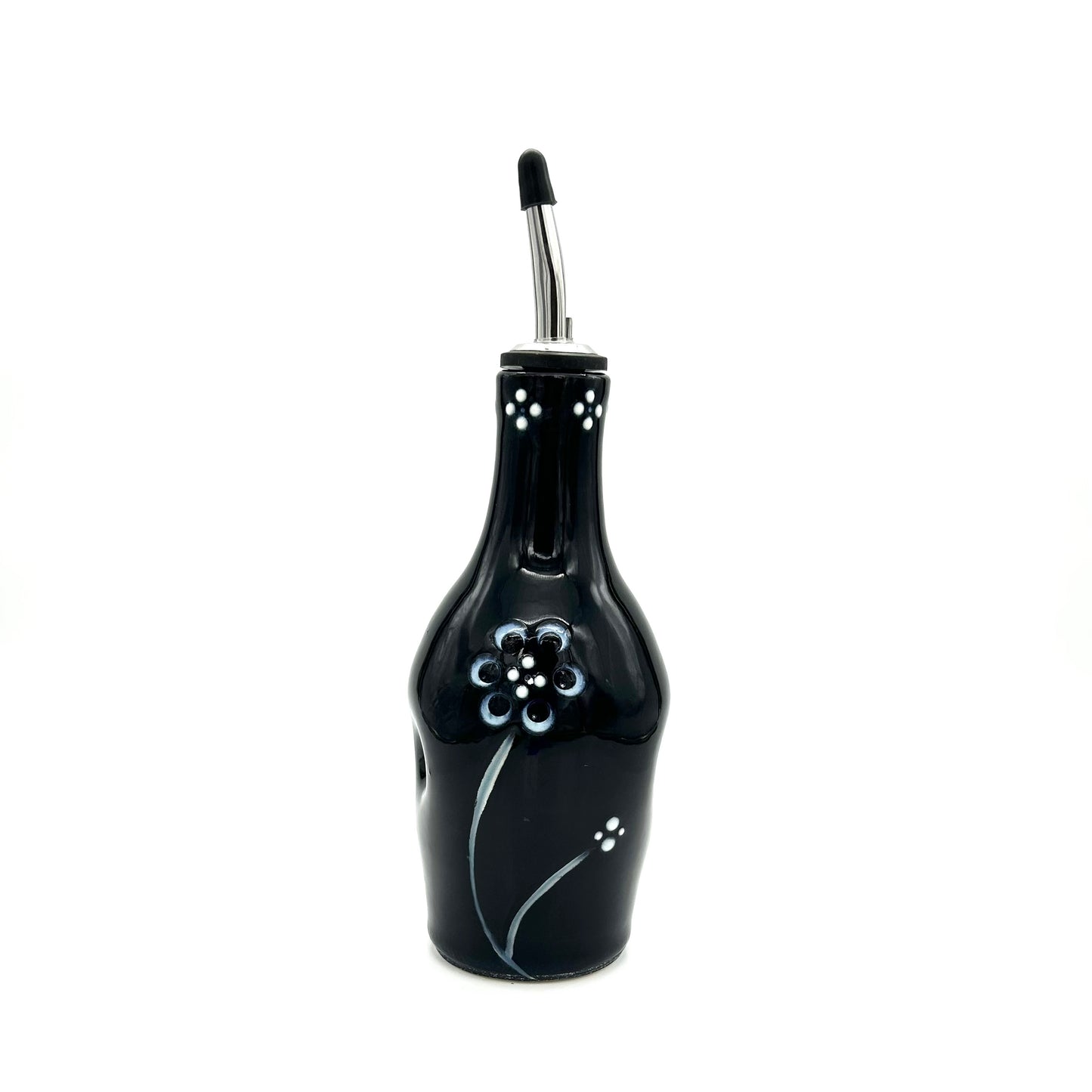Oil Bottle Flower Black
