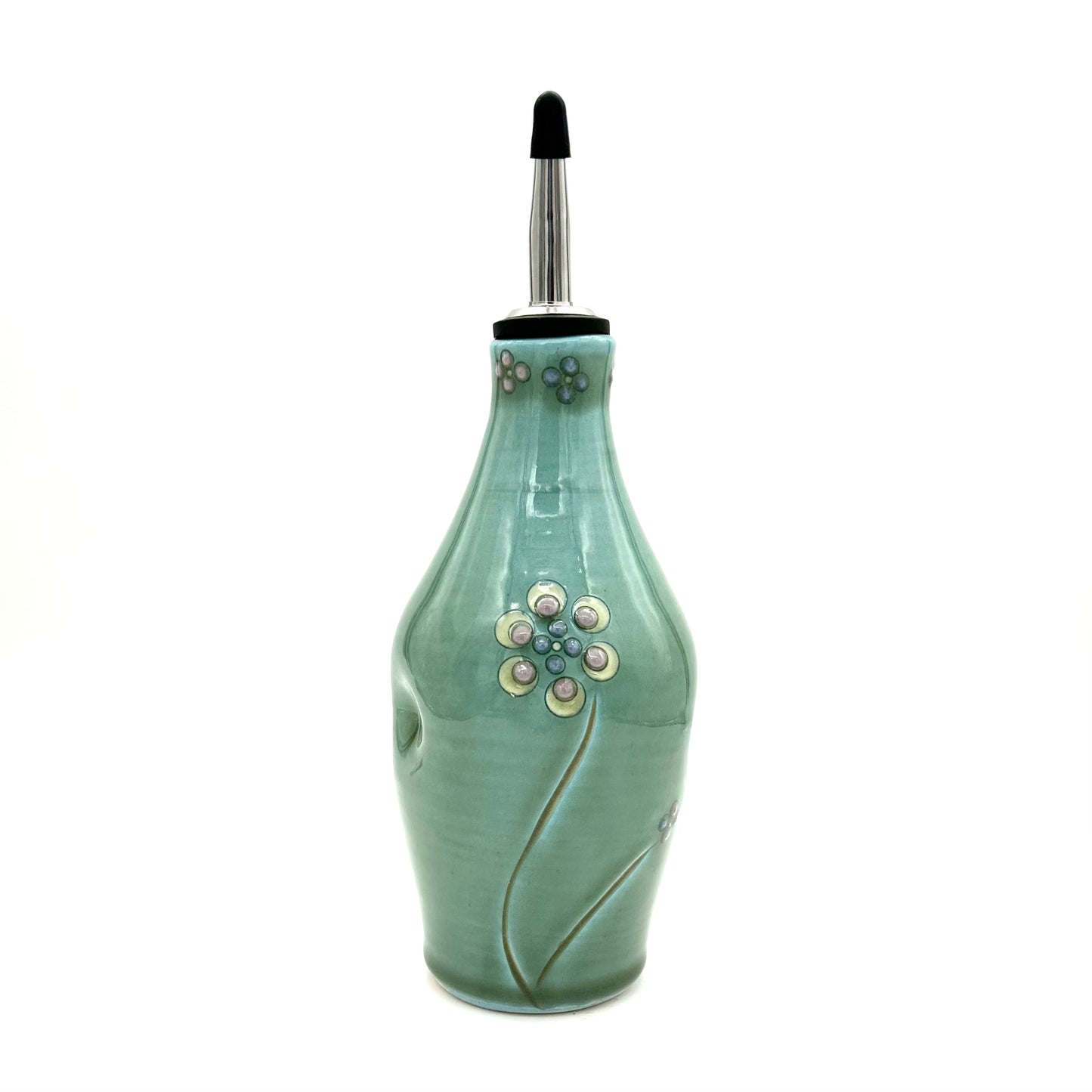 Oil Bottle Flower Green