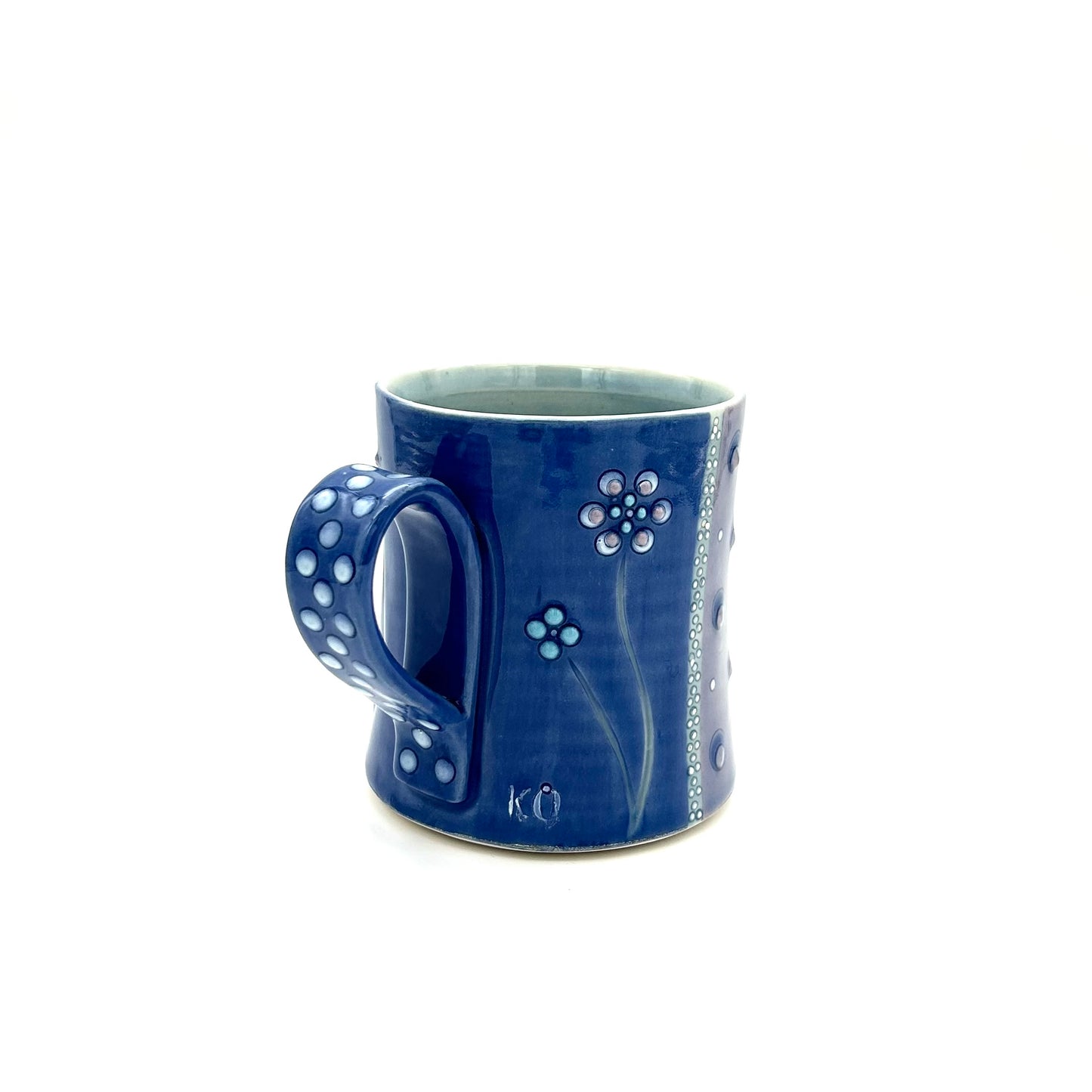 Flower Polka Dot Lavender & Sapphire Mug