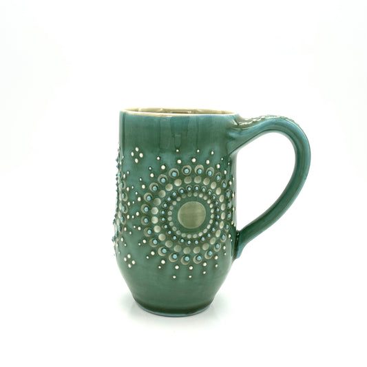 Tankard Solid Green Mandala