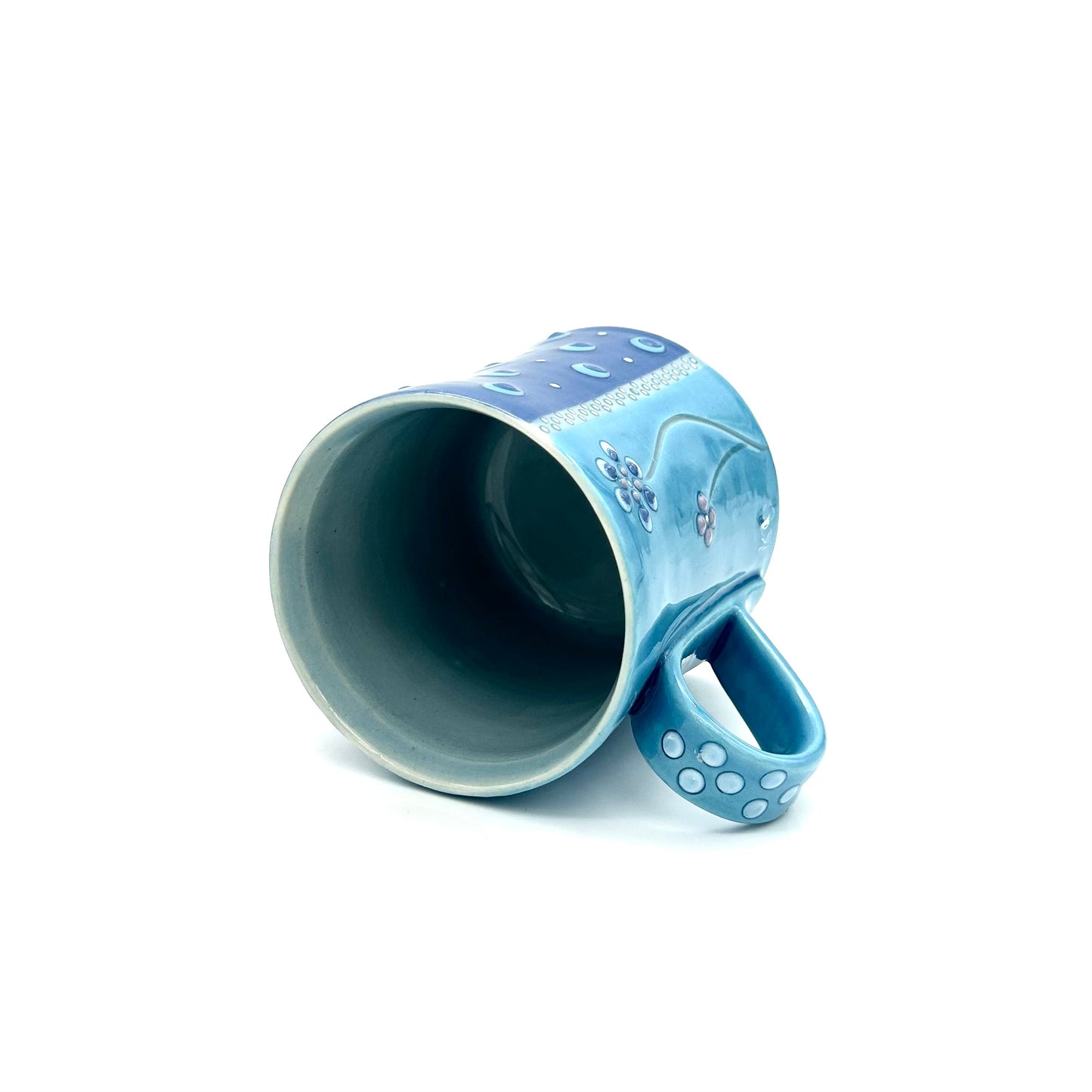 Flower Polka Dot Turquoise & Sapphire Mug