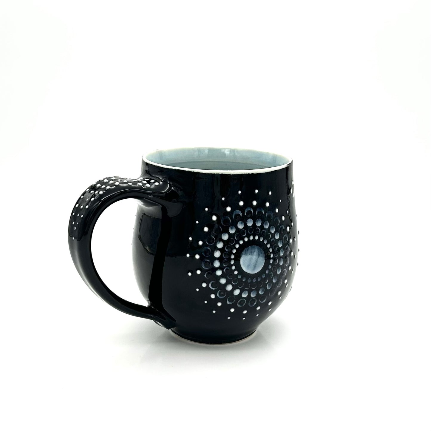 Mug 1 Solid Black Mandala