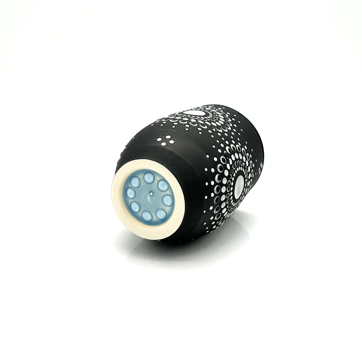 Wine Cup Black Mandala