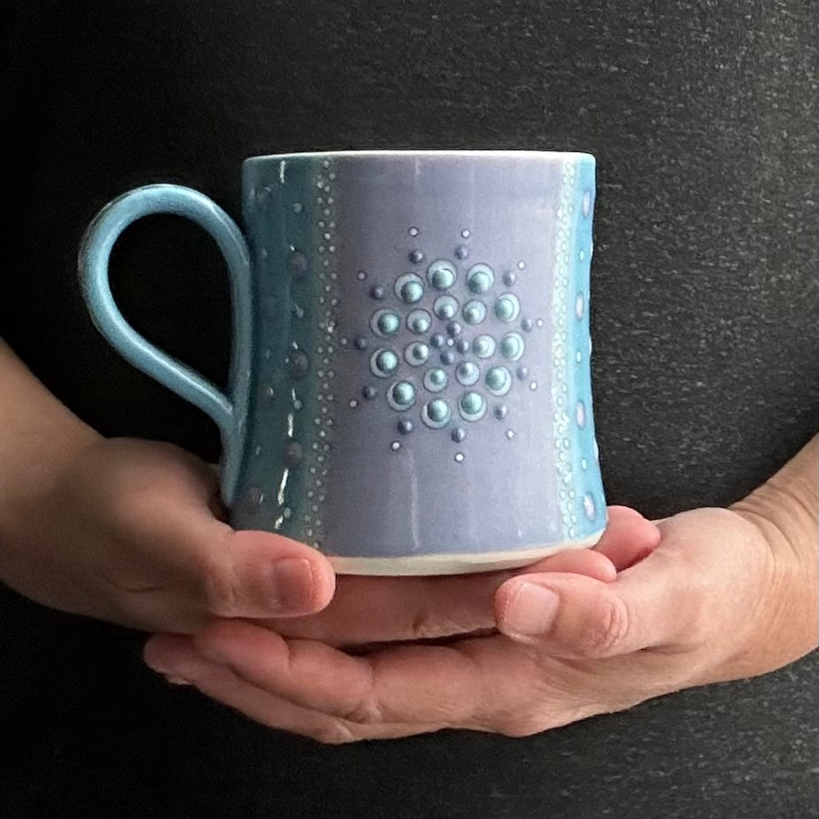 Mandala Polka Dot Turquoise & Lavender Mug