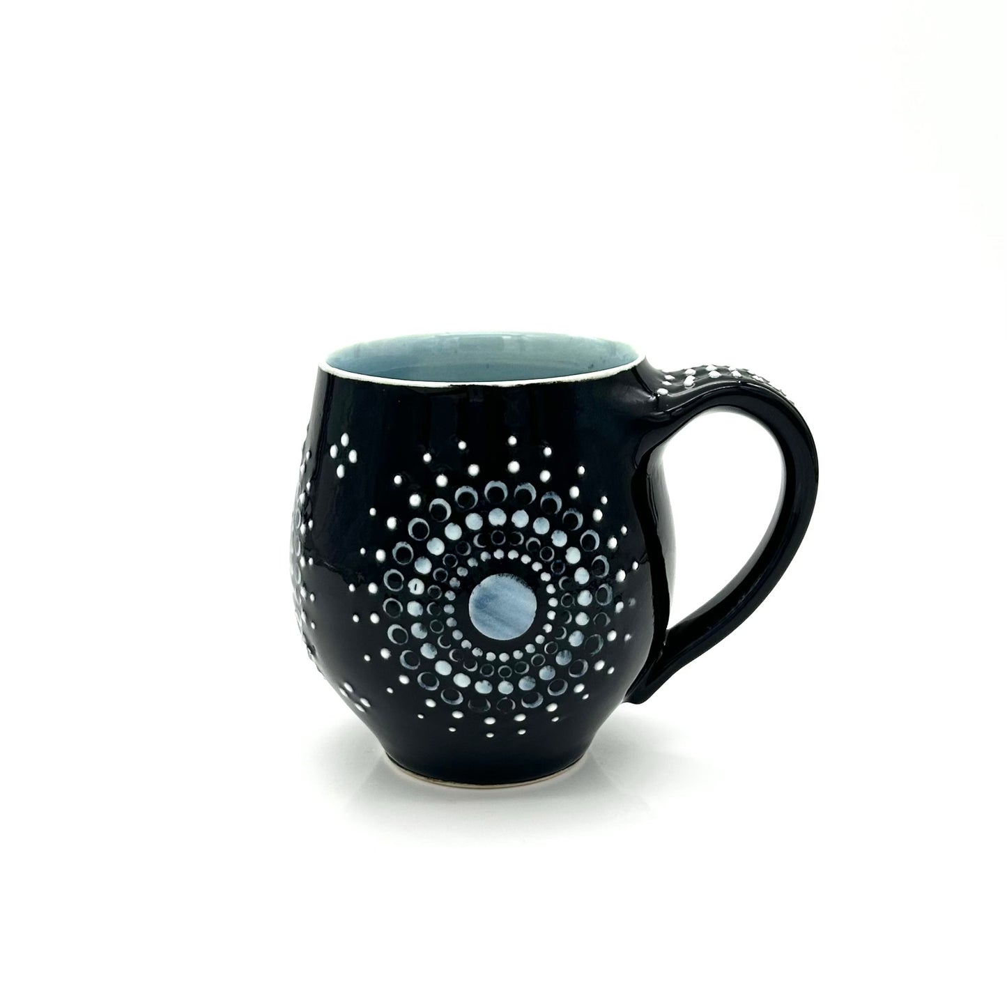Mug 2 Solid Black Mandala