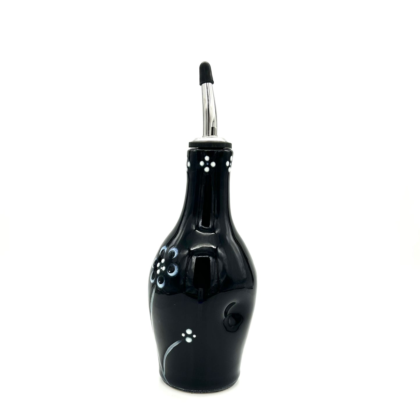 Oil Bottle Flower Black