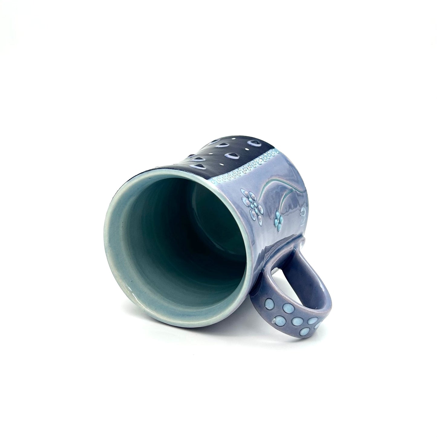 Flower Polka Dot Lavender & Mazarine Mug