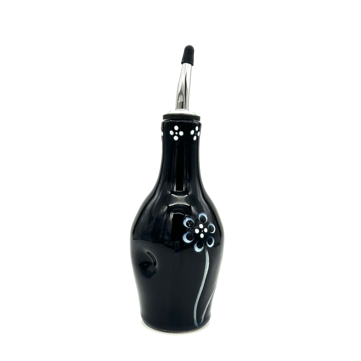 Oil Bottle Flower Black