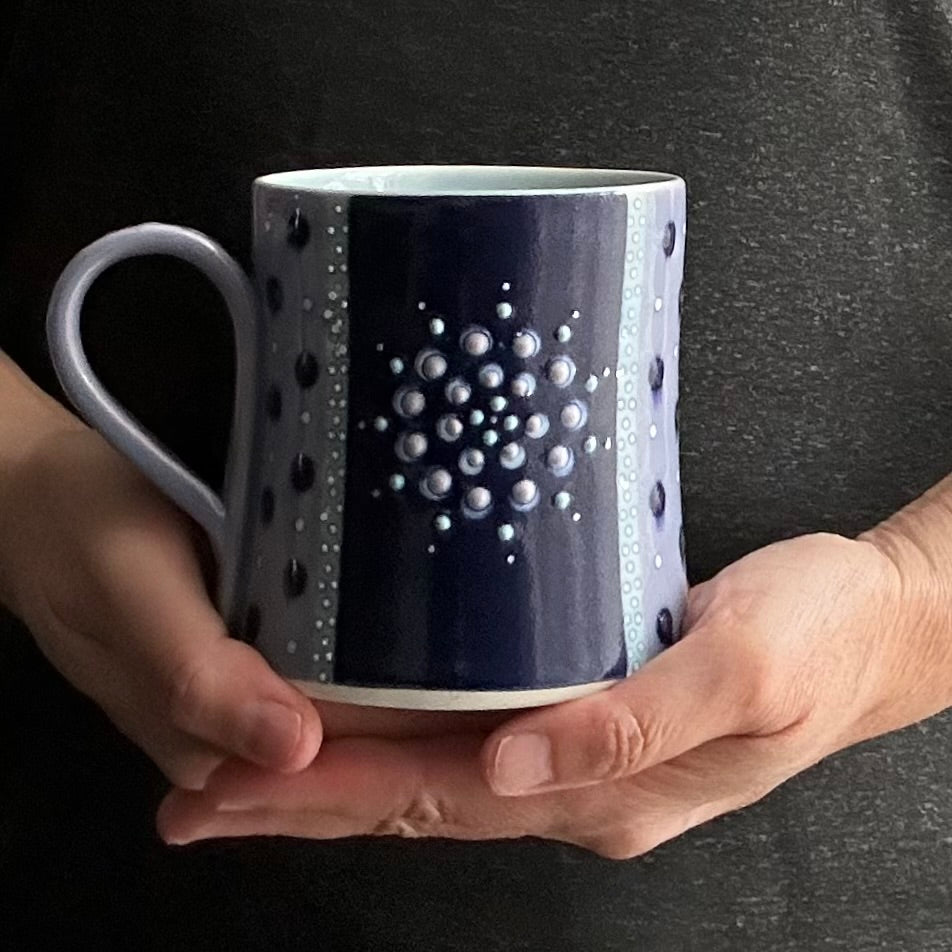 Mandala Polka Dot Lavender & Mazarine Mug