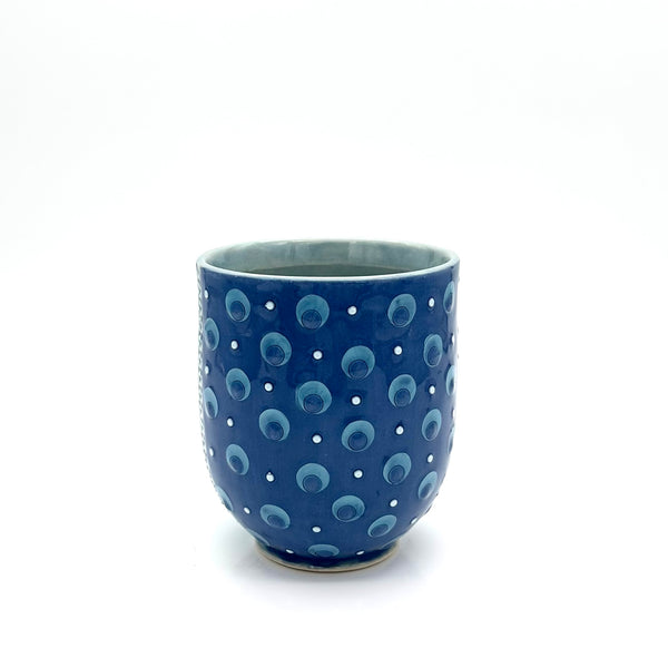 Flower & Polka Dot Mug “Turquoise & Sapphire”