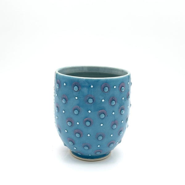 Flower & Polka Dot Mug “Lavender & Turquoise”